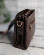 کیف دوشی چرم چرمسال قهوه ای